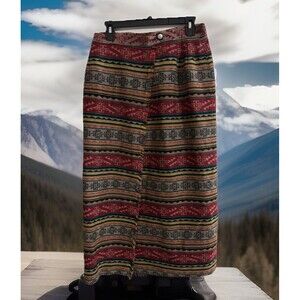 VTG Knockabouts By Pendleton Sz8 Southwestern Blanket Wool Art Azetec WrapSkirt